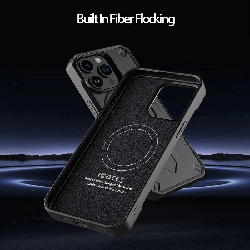 Silicone Fiber Multilayer Case for iPhone 11–16 Pro Max – MagSafe & Shockproof