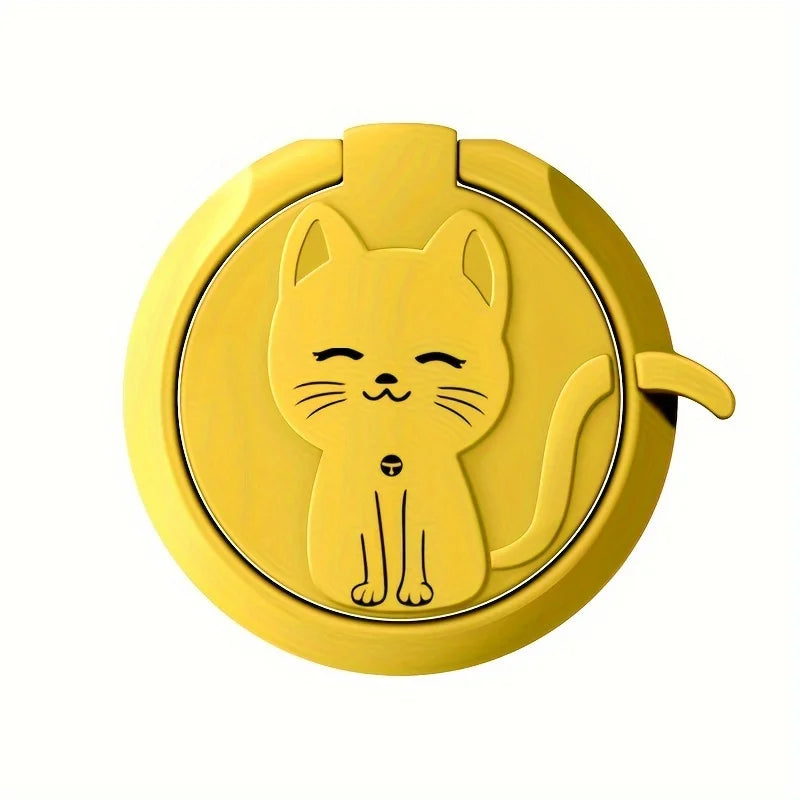 Cute Cartoon Cat Metal Ring Holder Stand for iPhone, Samsung & More