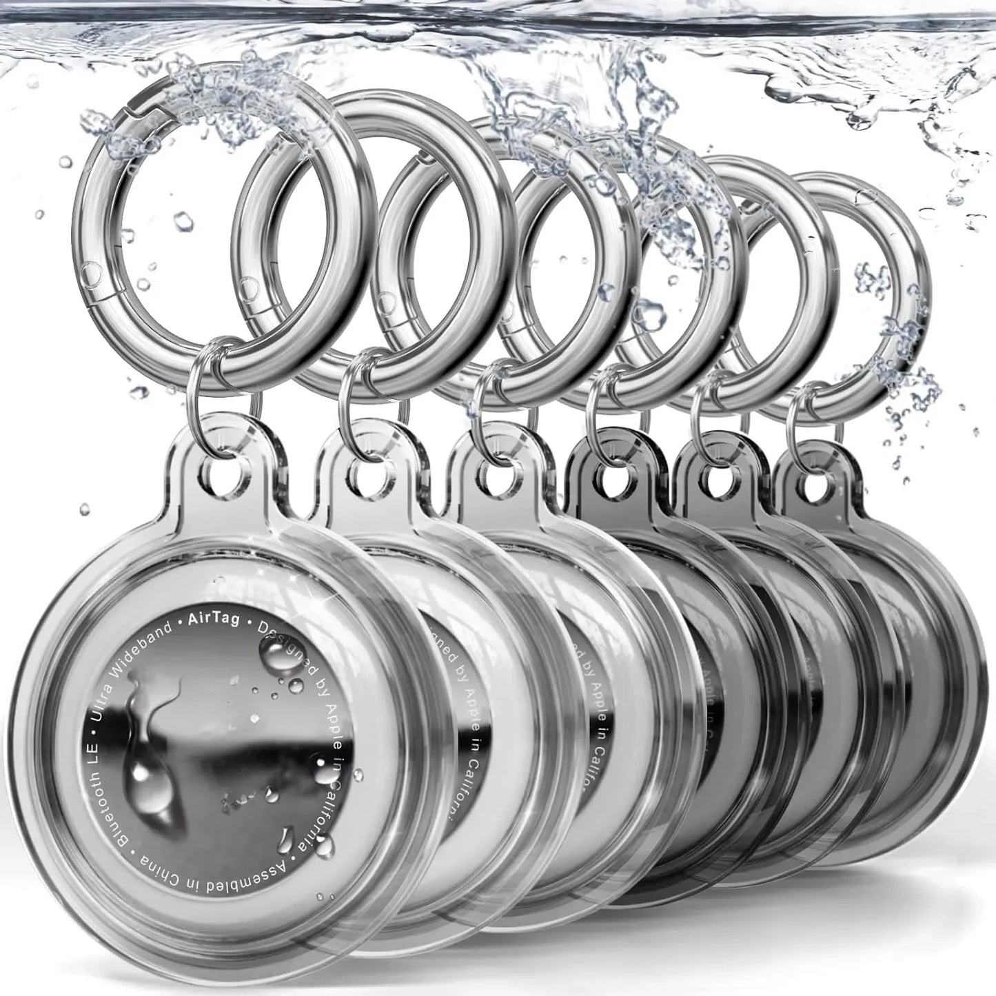 4/8/6 Pack Waterproof AirTag Keychain Case for Pet Collars & Key Rings