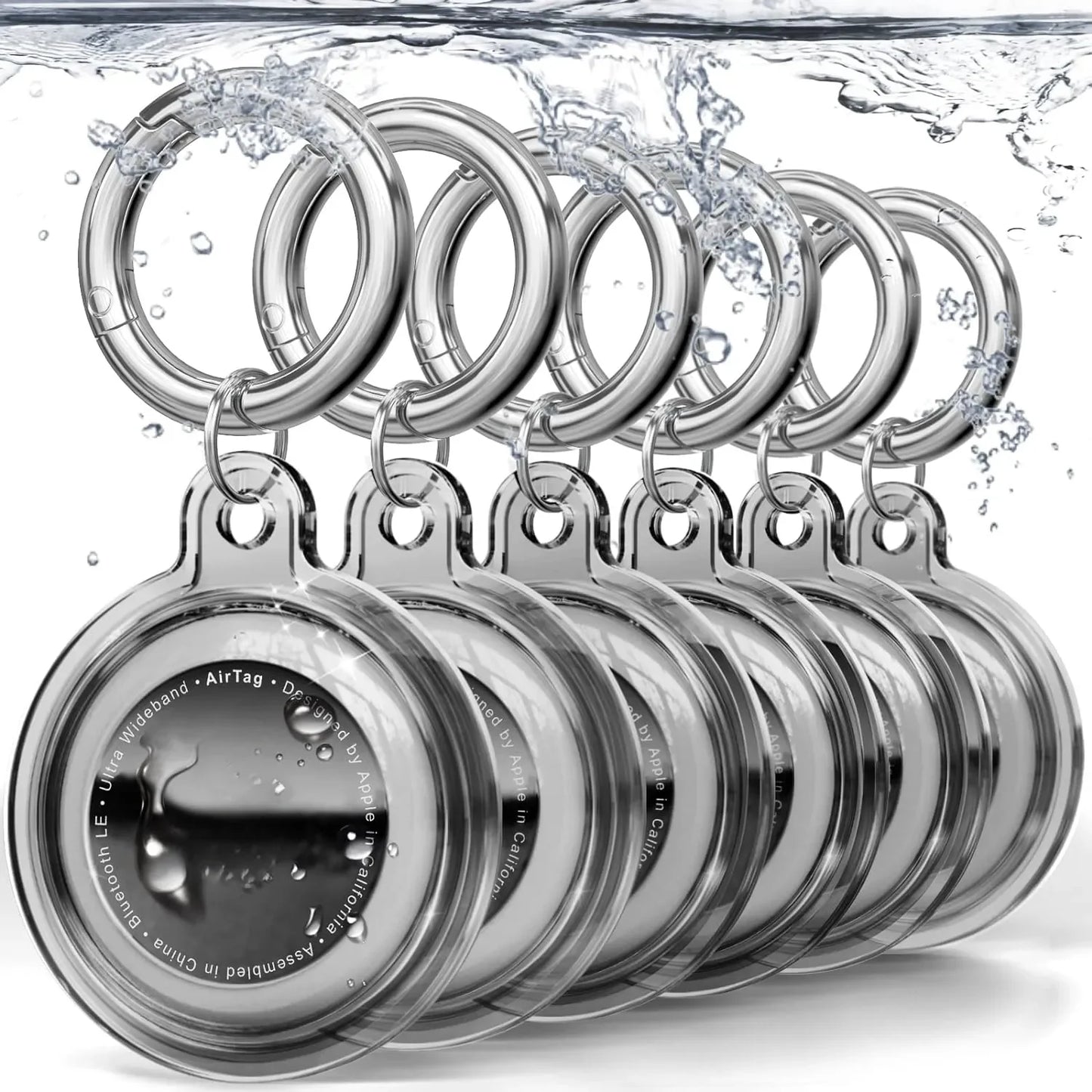 4/8/6 Pack Waterproof AirTag Keychain Case for Pet Collars & Key Rings