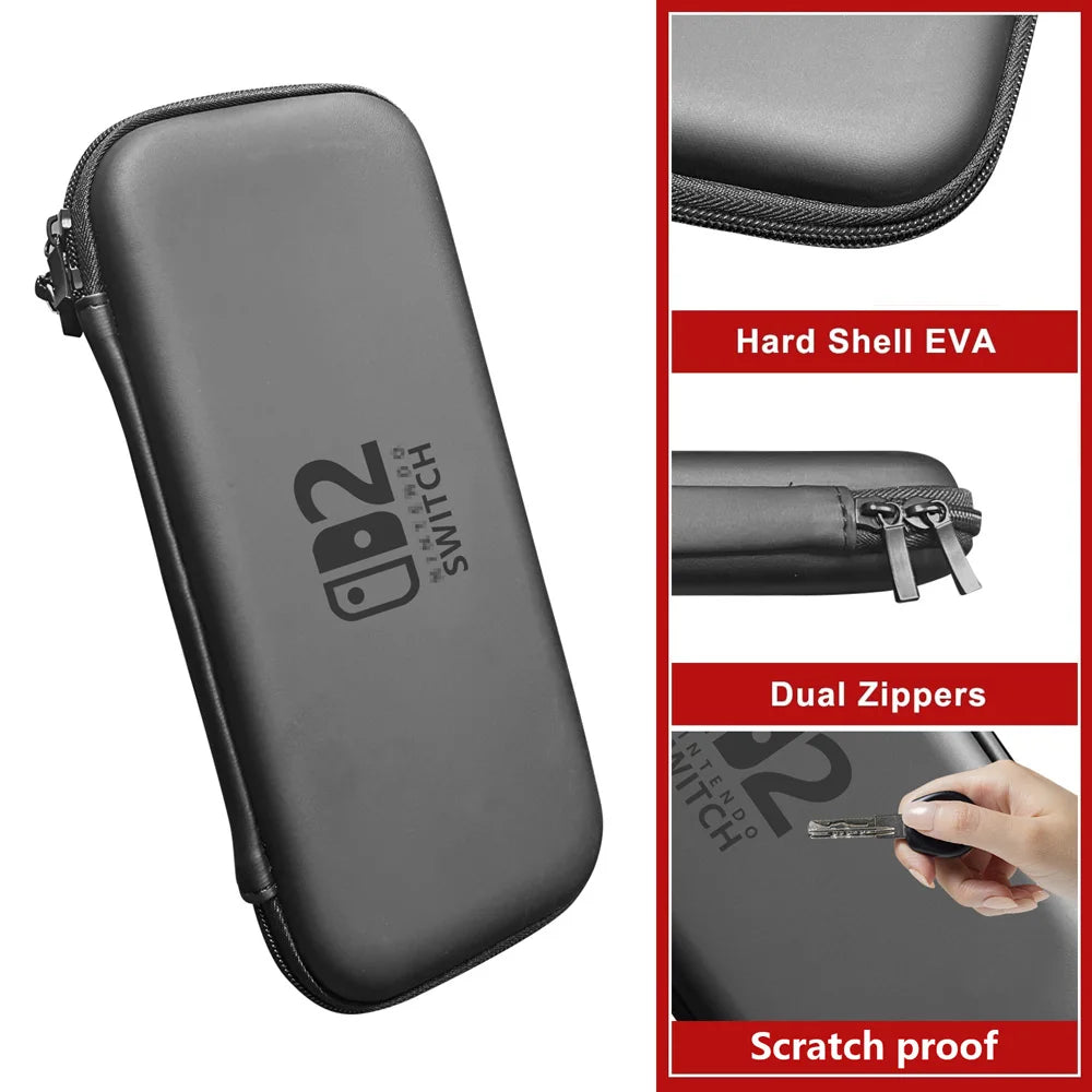 Slim Waterproof Travel Case for Switch 2 (2025) – EVA Hard Shell Storage Bag