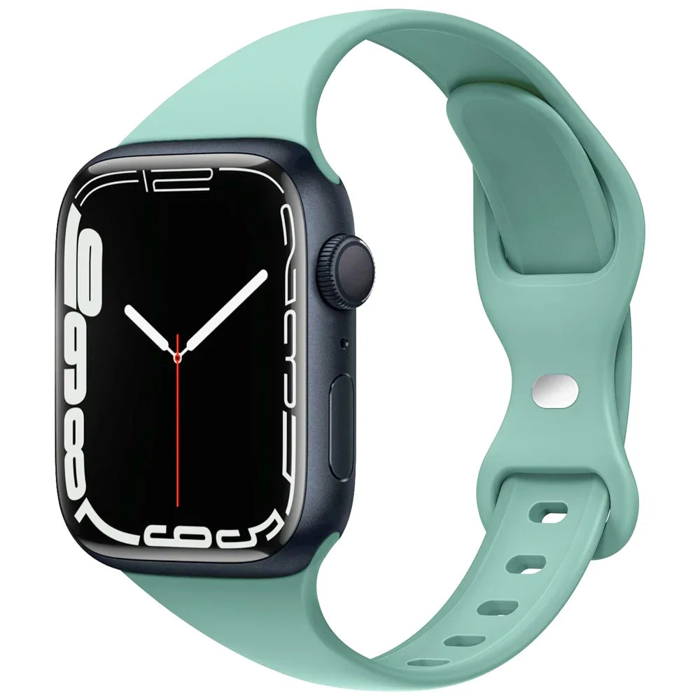 Slim Silicone Sport Strap for Apple Watch 38-49mm Series 3 to Ultra 2