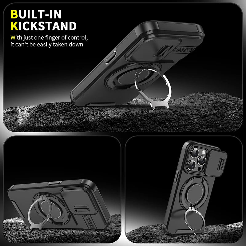 360° Rotating Ring Holder Car Mount Case for iPhone 16 15 14 Pro Max
