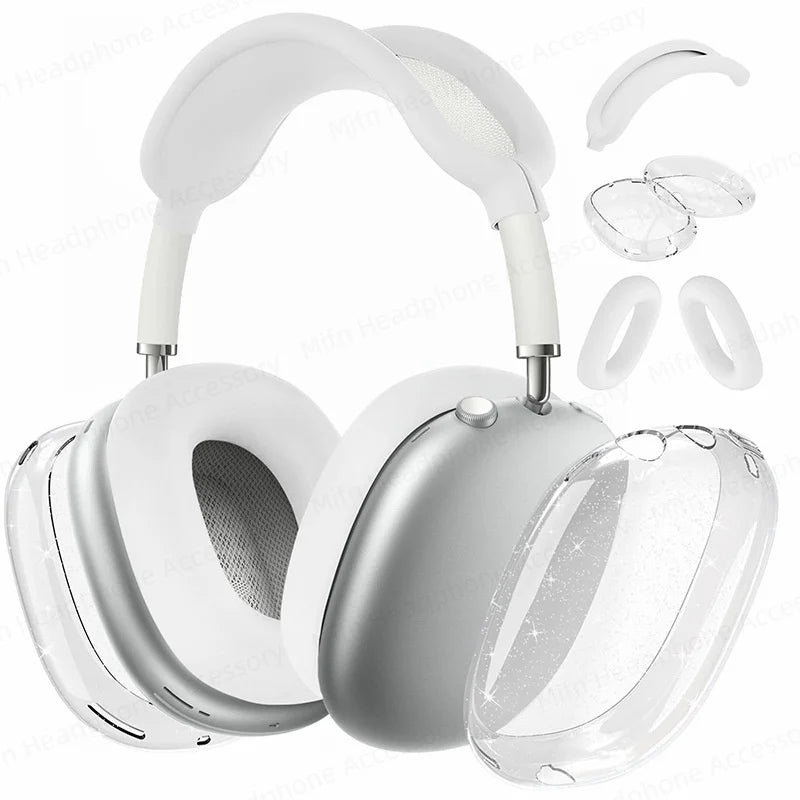 3D Transparent Glitter Case for AirPods Max – Shock & Dust Protection