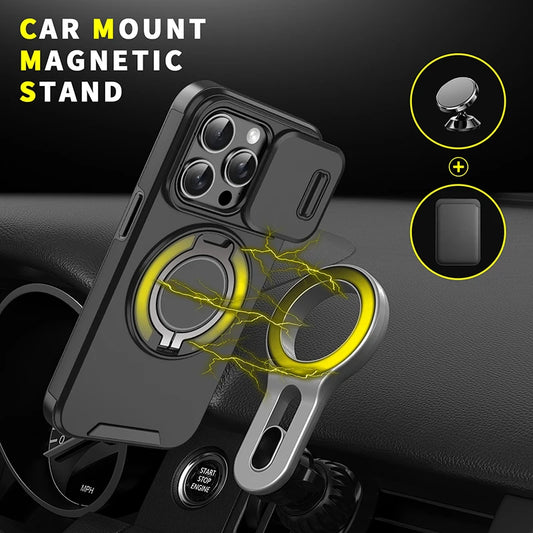 360° Rotating Ring Stand Car Case for iPhone 15 13 12 11 Pro Max Plus