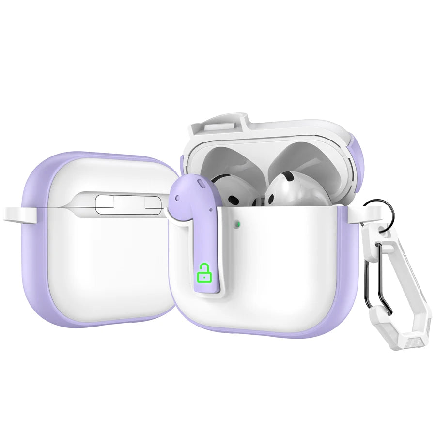 Shockproof Case with Hook for AirPods 4/3/2/Pro 2 – Luxury Protective Cover