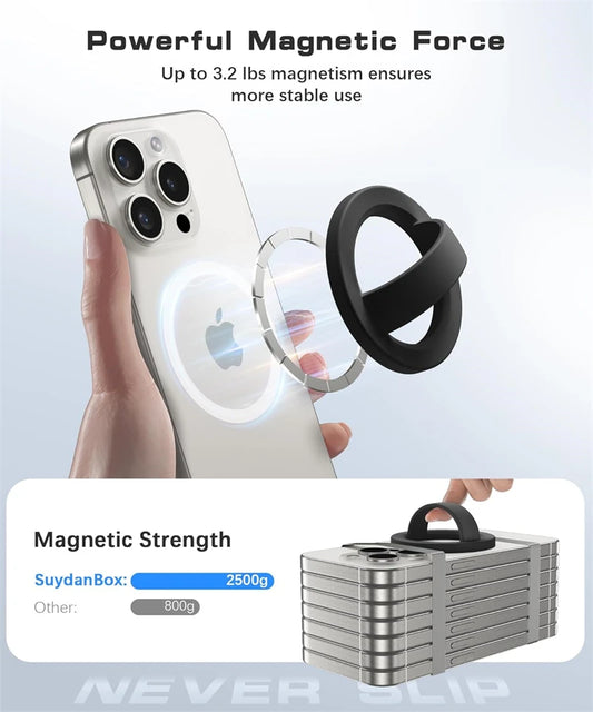 MagSafe Silicone Finger Strap Holder for iPhone 16 – Magnetic Loop Grip