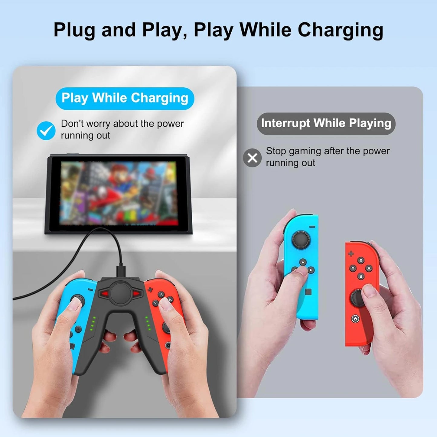 Joy-Con Charging Dock with LED Indicator for Nintendo Switch Controllers