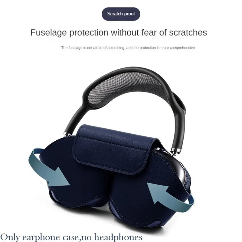 Leather Protective Case for AirPods Max – Handheld Wireless Headphone Bag