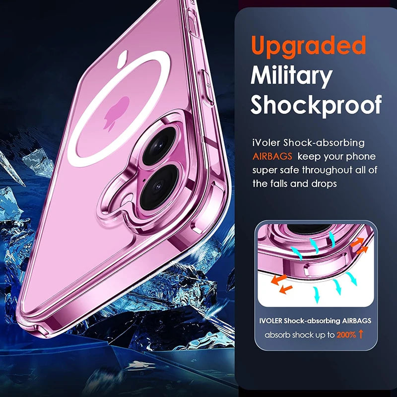Magnetic Hybrid Case for iPhone 16β11 Pro Max β MagSafe Wireless Charging