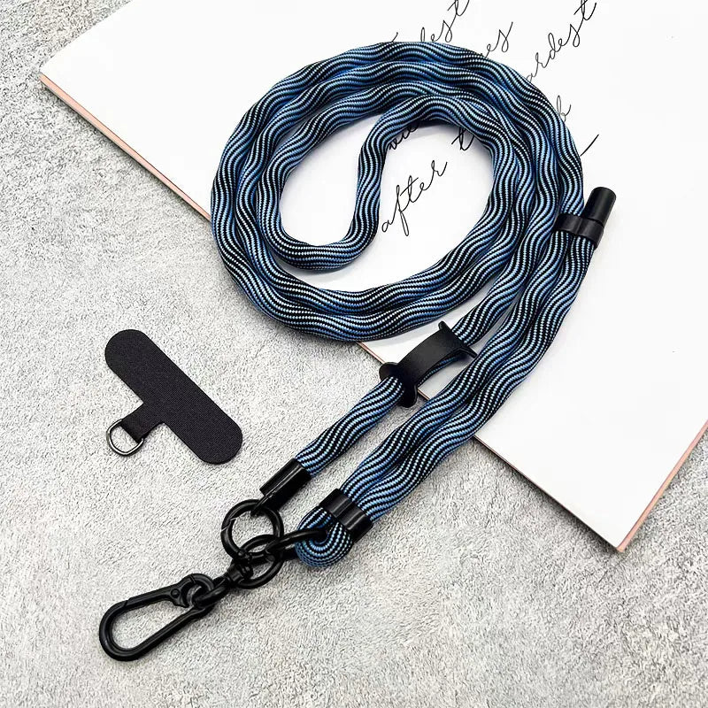 150cm Adjustable Crossbody Phone Lanyard Strap with Patch & Neck Rope