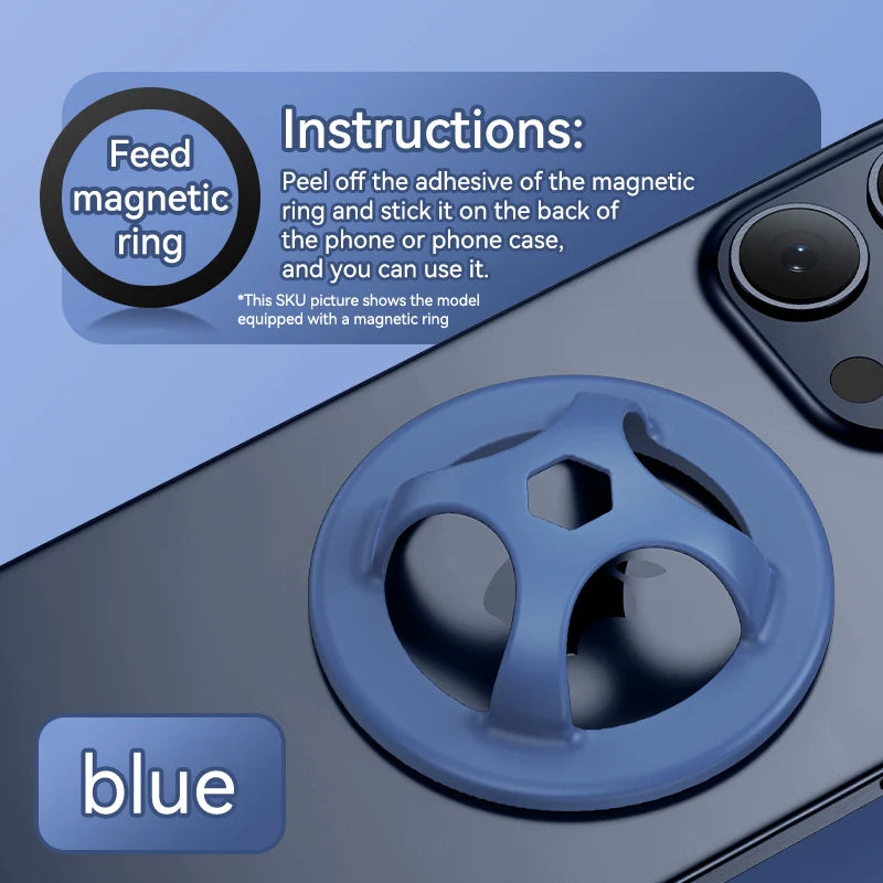 Magnetic Silicone Ring Holder for iPhone 13–15 Pro Max – Stand & Grip