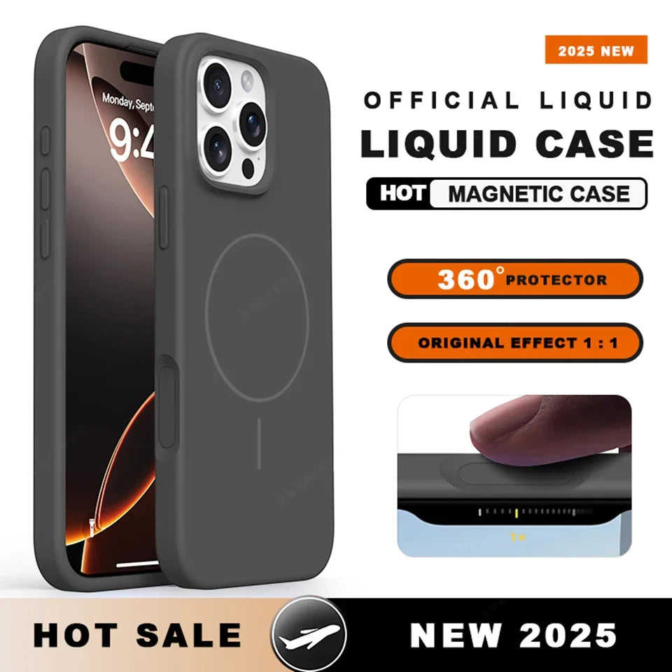 MagSafe Liquid Silicone Case with Lanyard for iPhone 16–15 Series