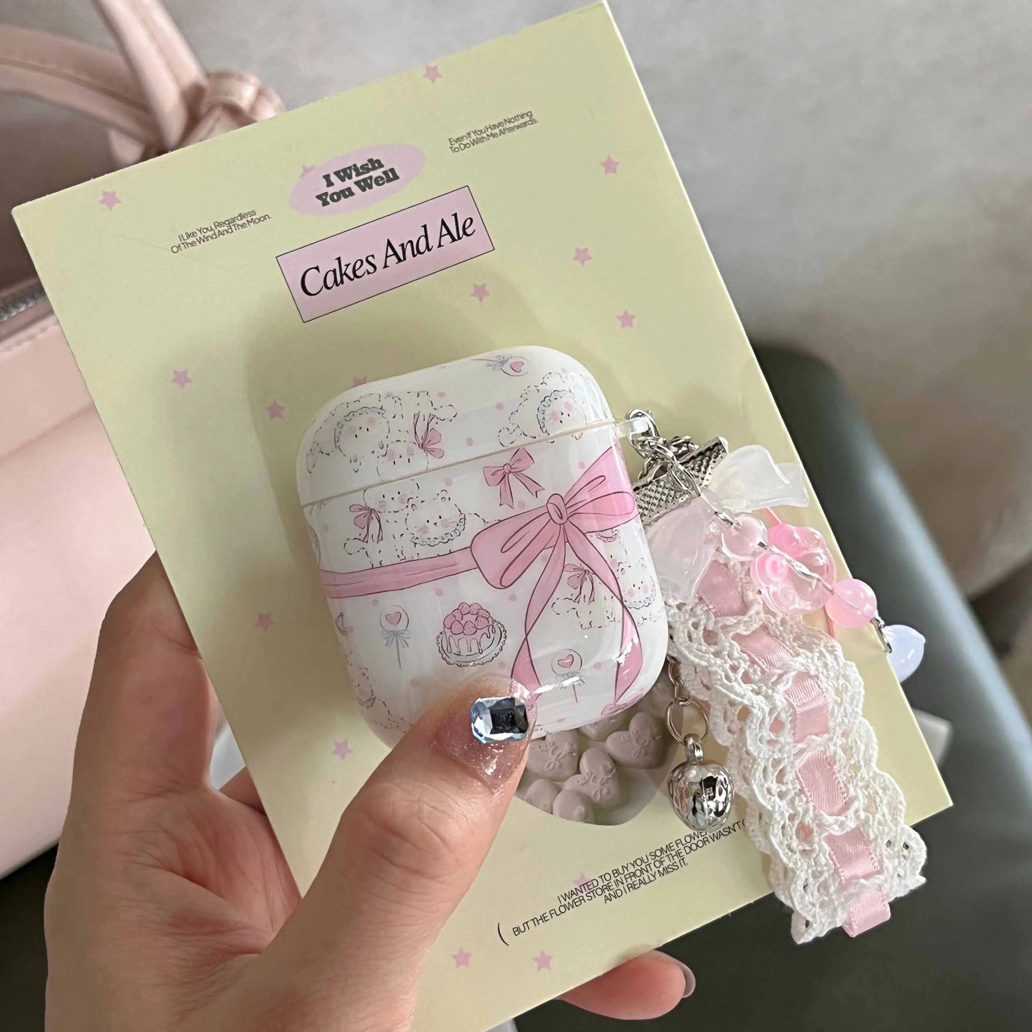 Pink Bow Crystal Pendant Cat Case for AirPods 1 3 Pro 2 2nd 4 Gen