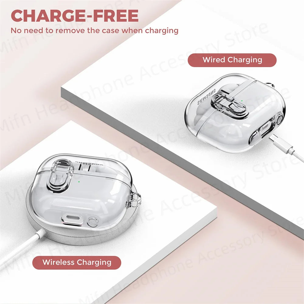 2024 Transparent Lock Case with Cleaning Kit for Galaxy Buds 3 / Buds3 Pro