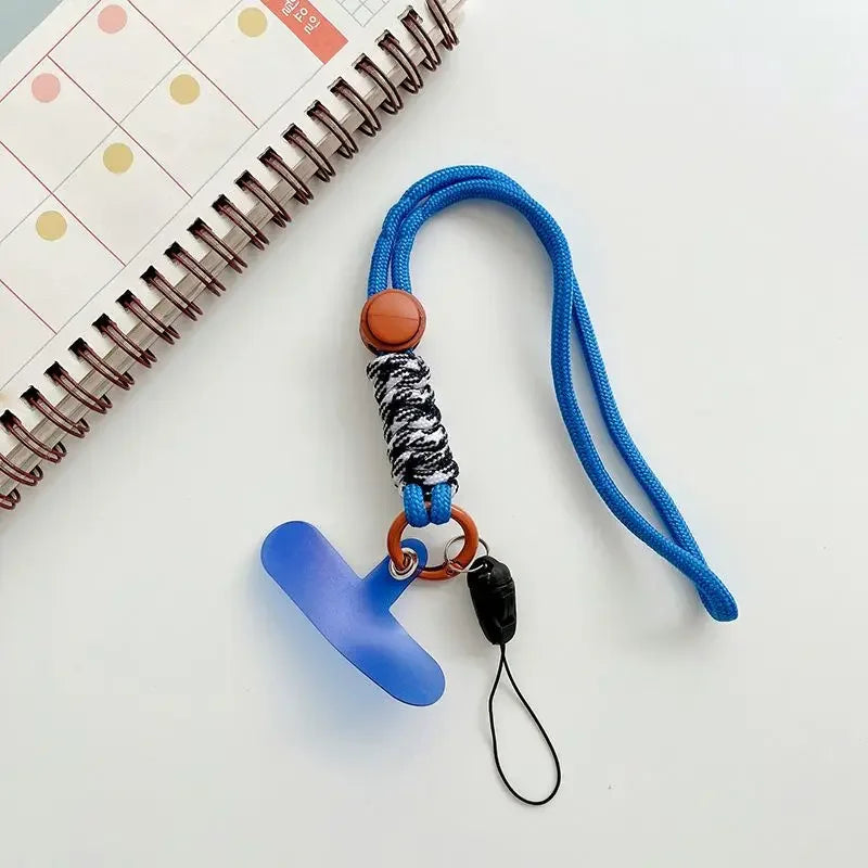 Universal Braided Phone Lanyard with Patch – Wrist Strap & Keychain Cord