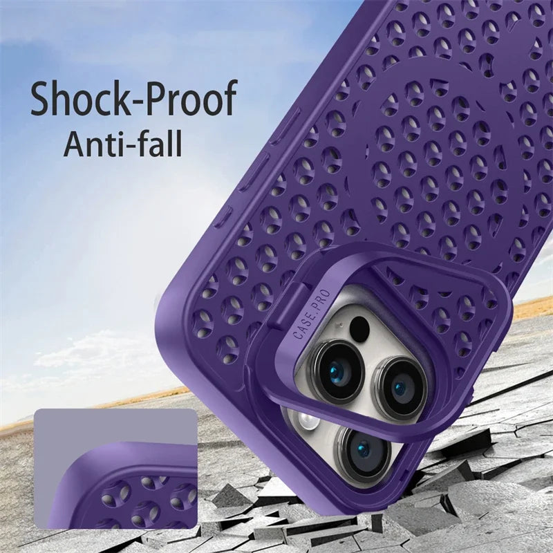 MagSafe Mesh Cooling Case for iPhone 11–15 Pro Max – Soft & Magnetic
