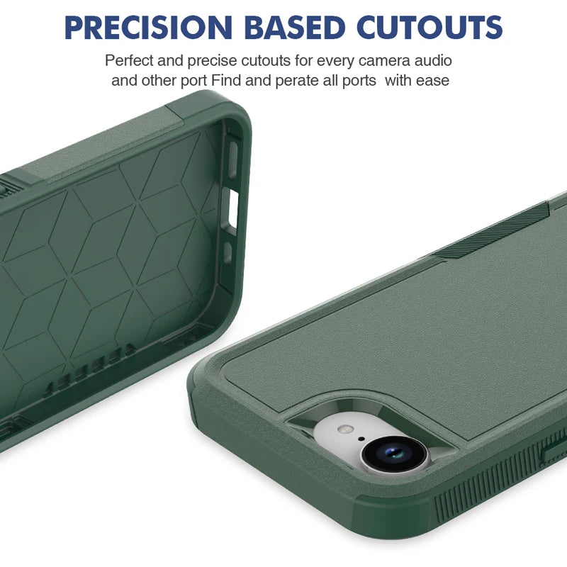 Shockproof Armor Case for iPhone 16e – 360° PC+TPU Protective Cover
