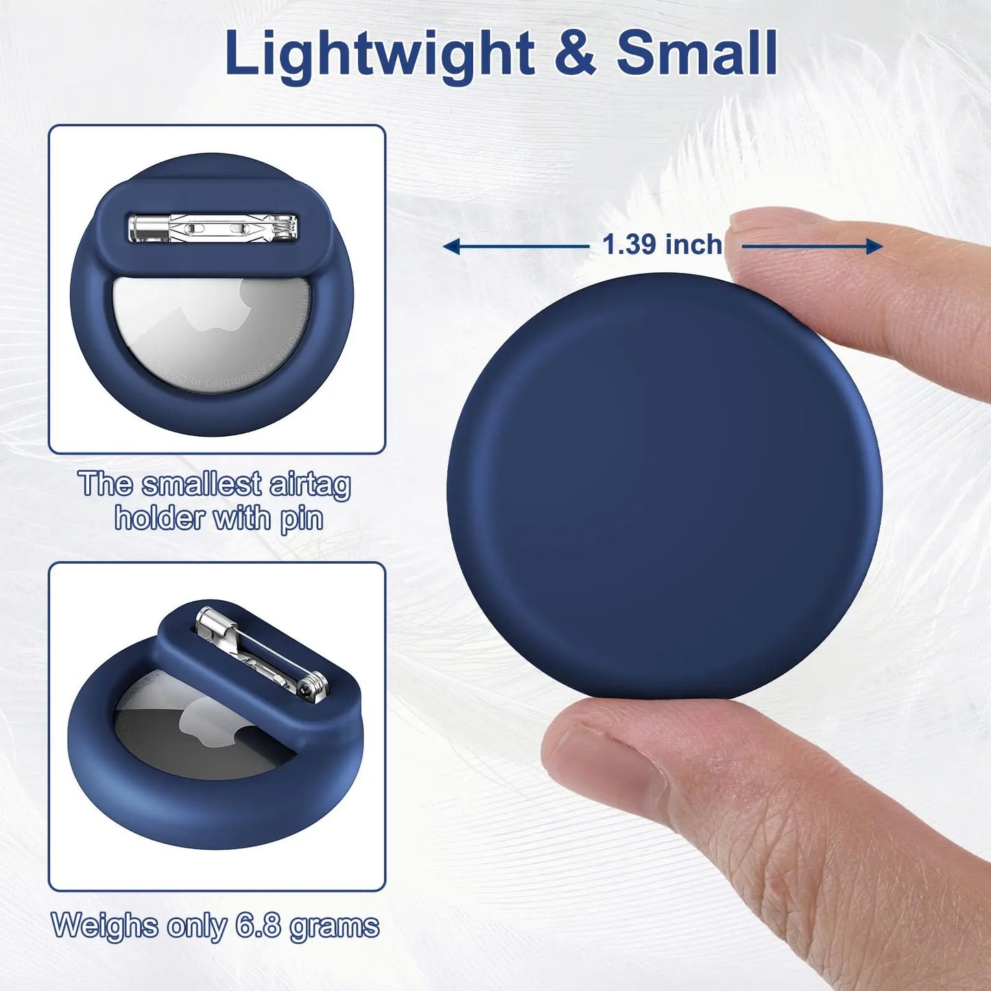 Silicone Airtag Holder for Kids & Elderly with Safety Pins - Hidden Tracker Case