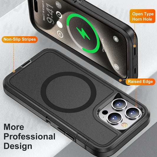 Heavy Duty Full Body Silicone Case for iPhone 16 15 14 Pro Max Protection