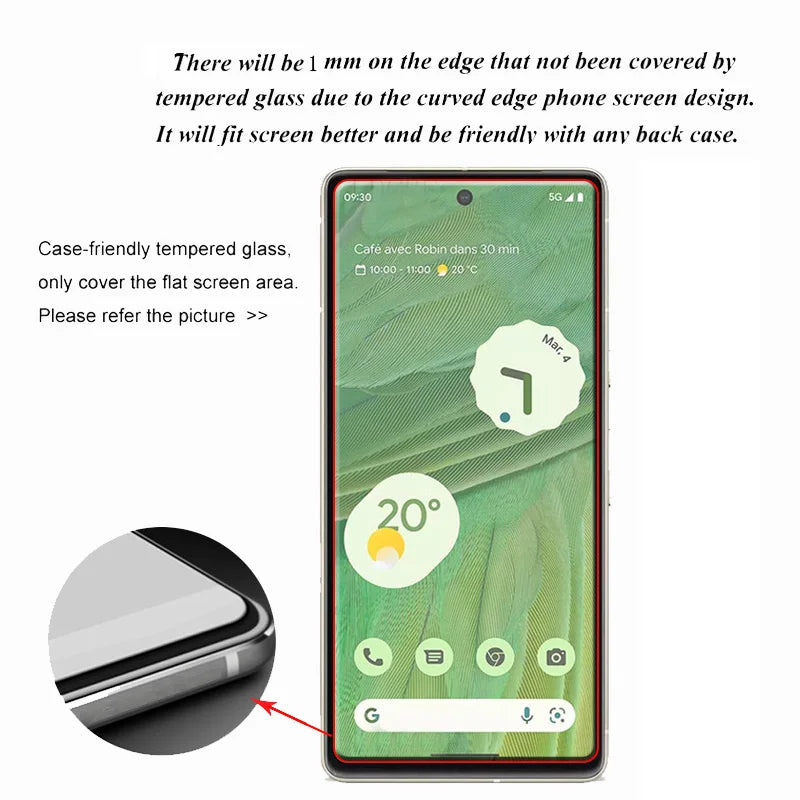 4PCS Tempered Glass Screen Protector for Google Pixel 9 8 7 6 5 4 XL 3 Series