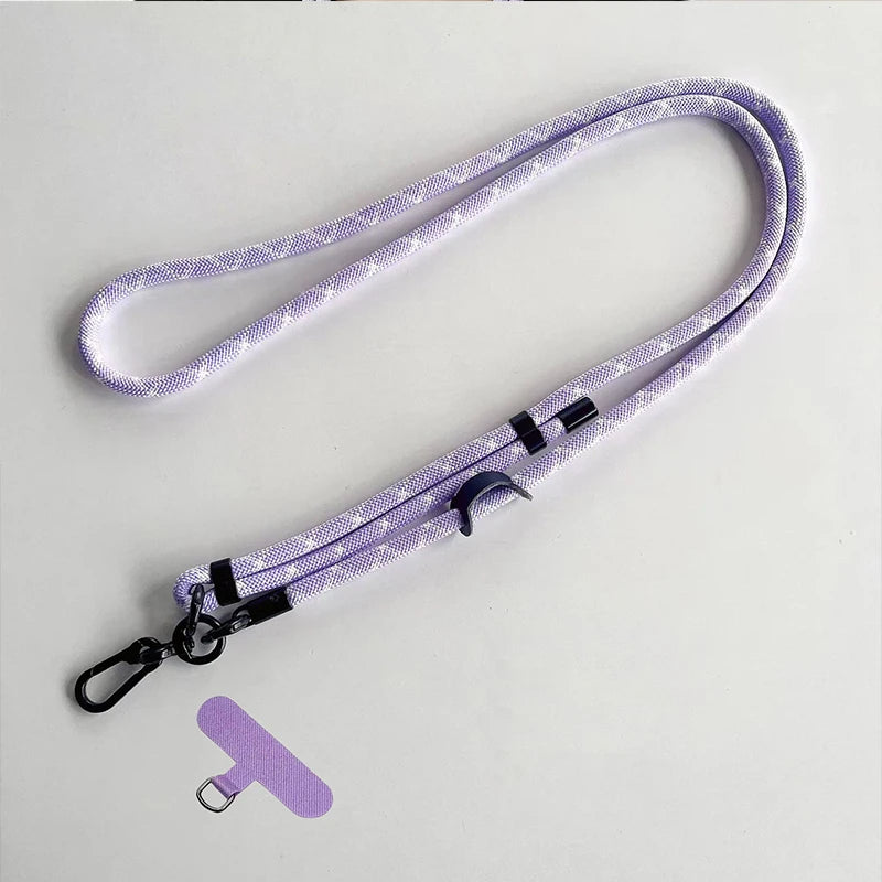 Purple Adjustable 150cm Crossbody Phone Lanyard Strap with Clip