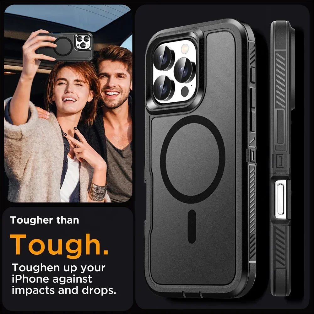 Heavy Duty Shockproof Kickstand Case for iPhone 16 15 Pro Max Plus