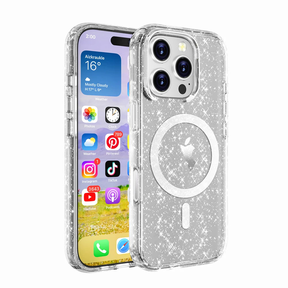 Shiny Candy Color Magnetic MagSafe Case for iPhone 16 15 14 13 12 Pro Max