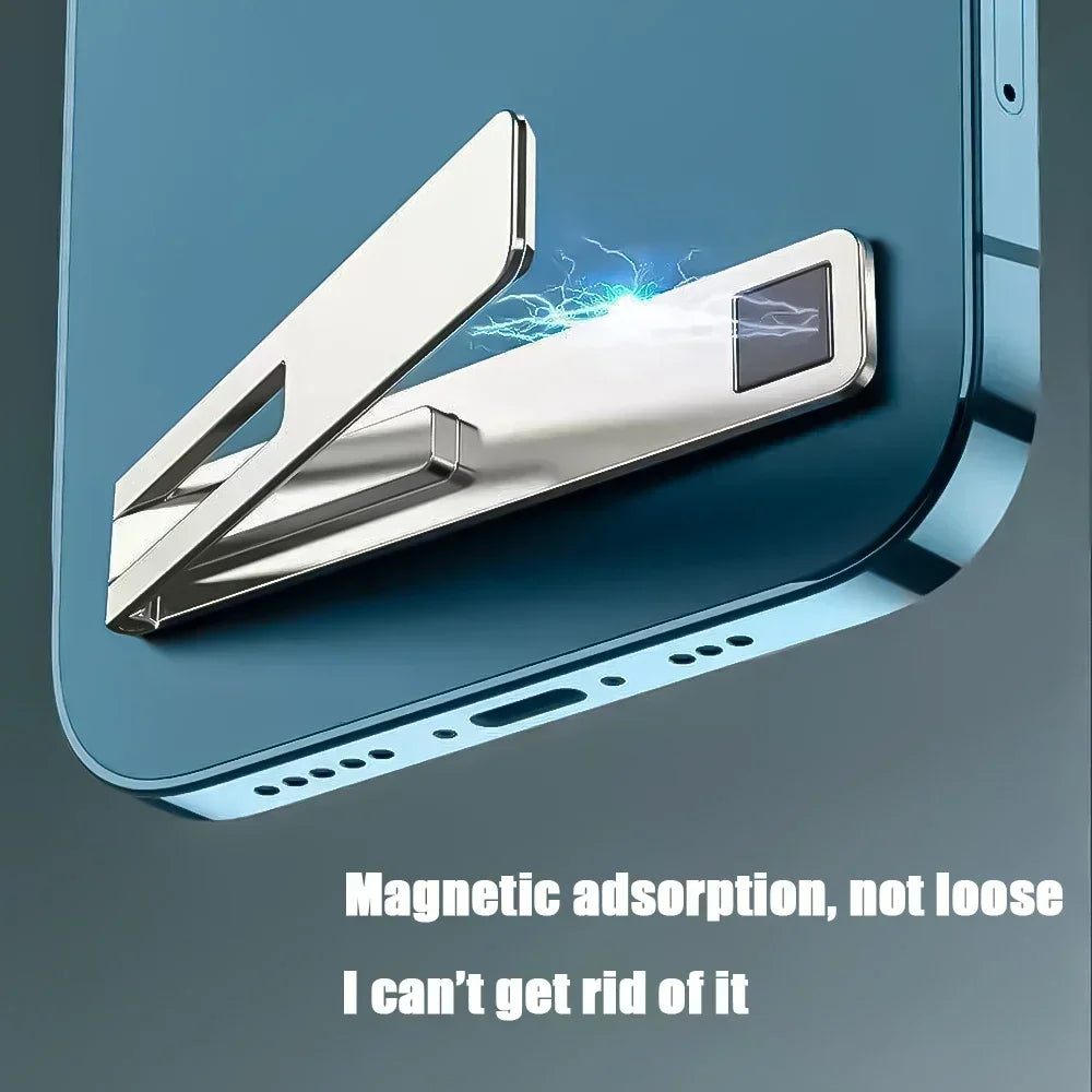 Ultra Thin Magnetic Foldable Phone Kickstand – Metal Alloy Holder Support