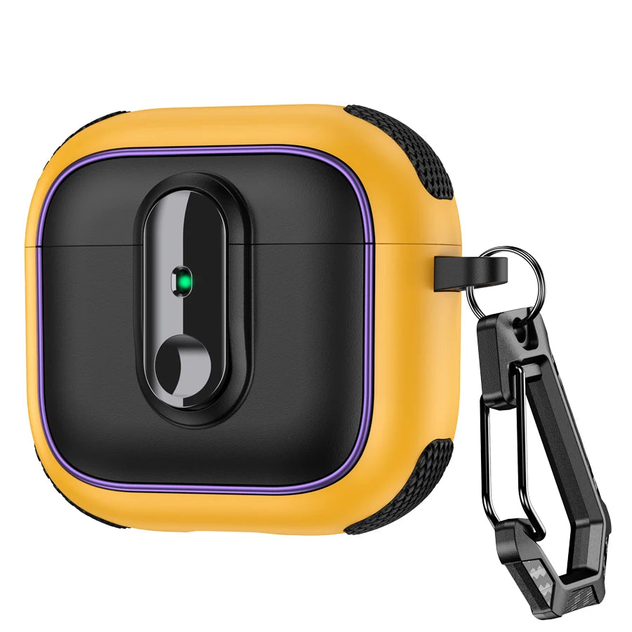 Armor Locking Earphone Case for AirPods 2/3/Pro/4 with Purple Stripes