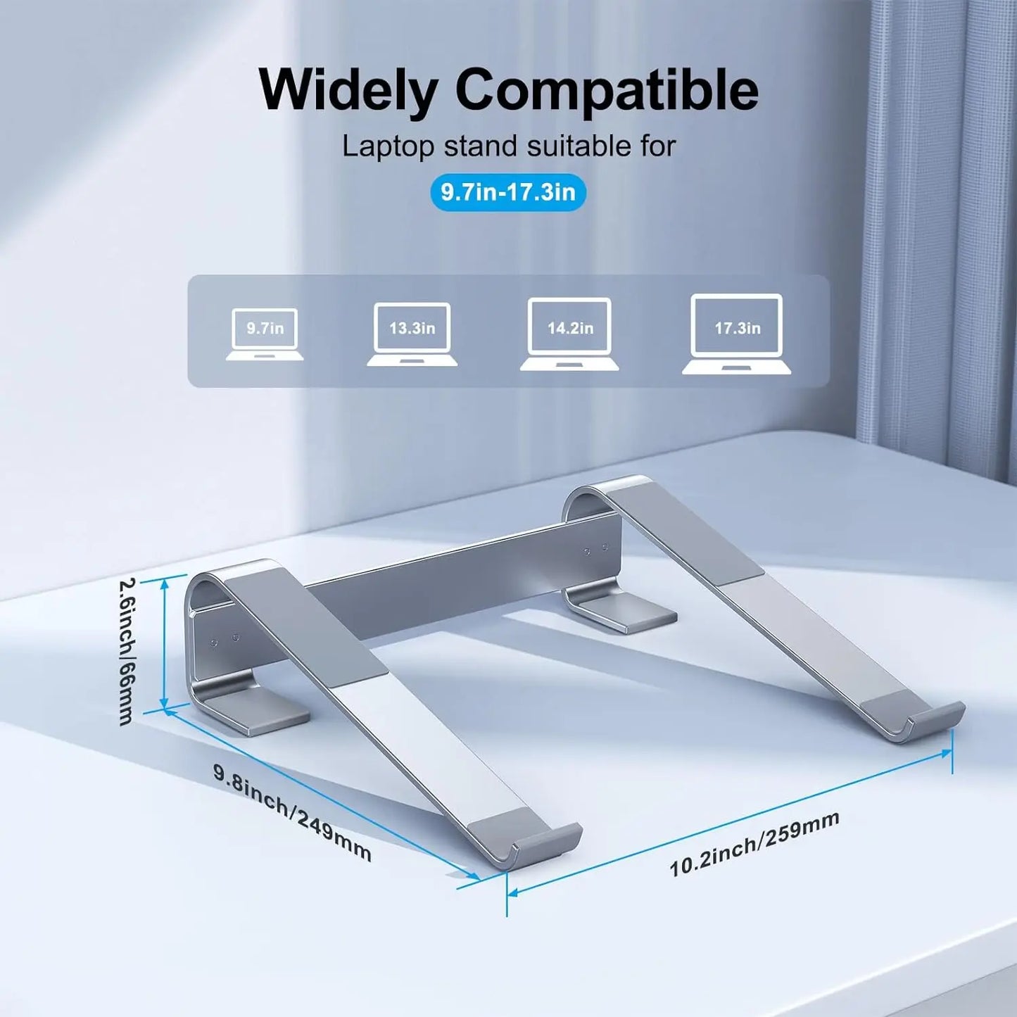 Aluminum Laptop Cooling Stand Riser for MacBook, Dell, HP, Lenovo