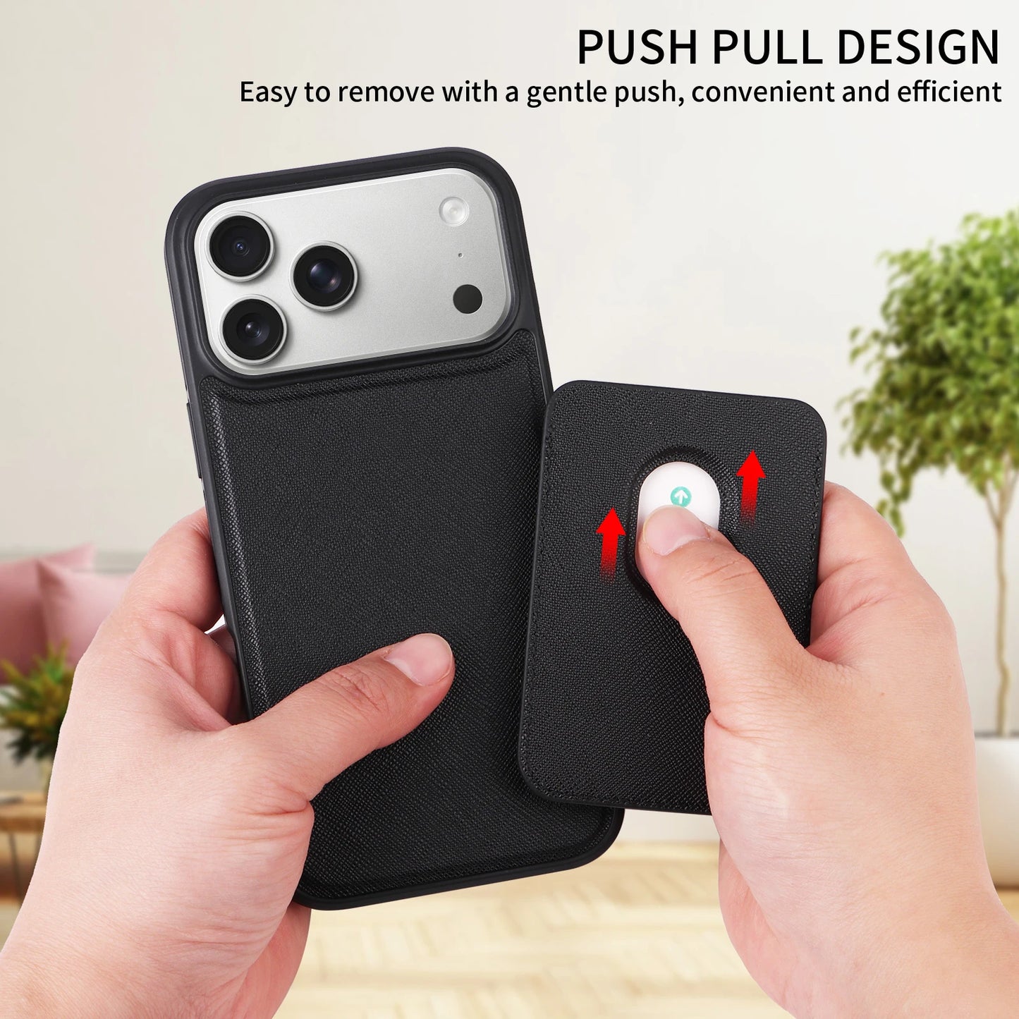 Business Minimalist Cross-Grain Leather Case for iPhone 17 Pro Max / 17 Air with MagSafe