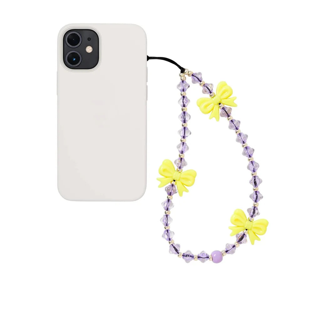 Y2K Bowknot Beaded Phone Charm Strap for Girls & Women