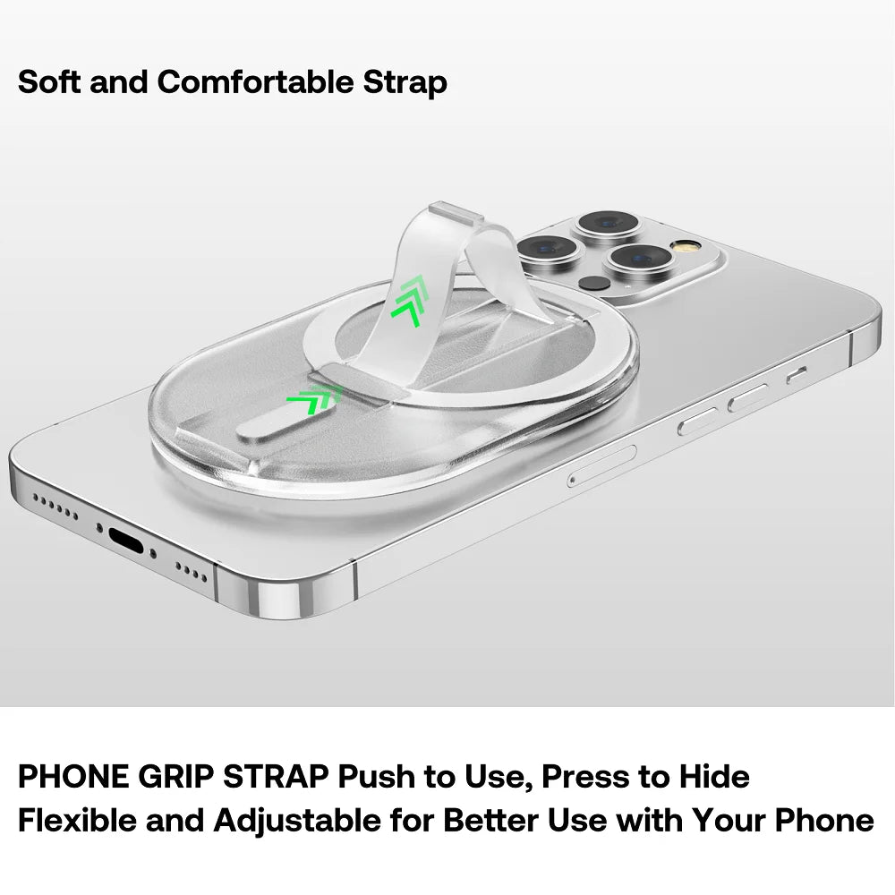 MagSafe Magnetic Phone Grip Strap & Stand for iPhone 15/14/13/12 Series