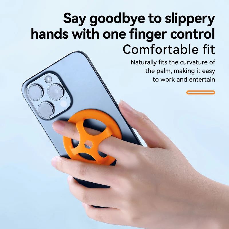 Magnetic Silicone Ring Holder for iPhone 13–15 Pro Max – Stand & Grip