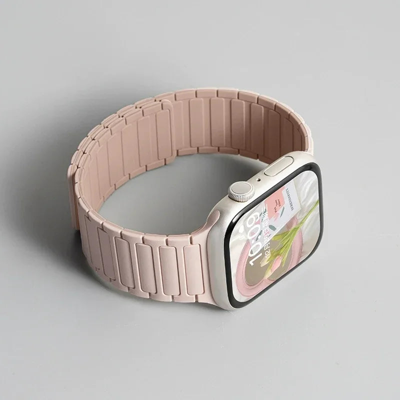 Magnetic Silicone Band for Apple Watch Ultra 2 Series 10–3 (49mm–40mm)