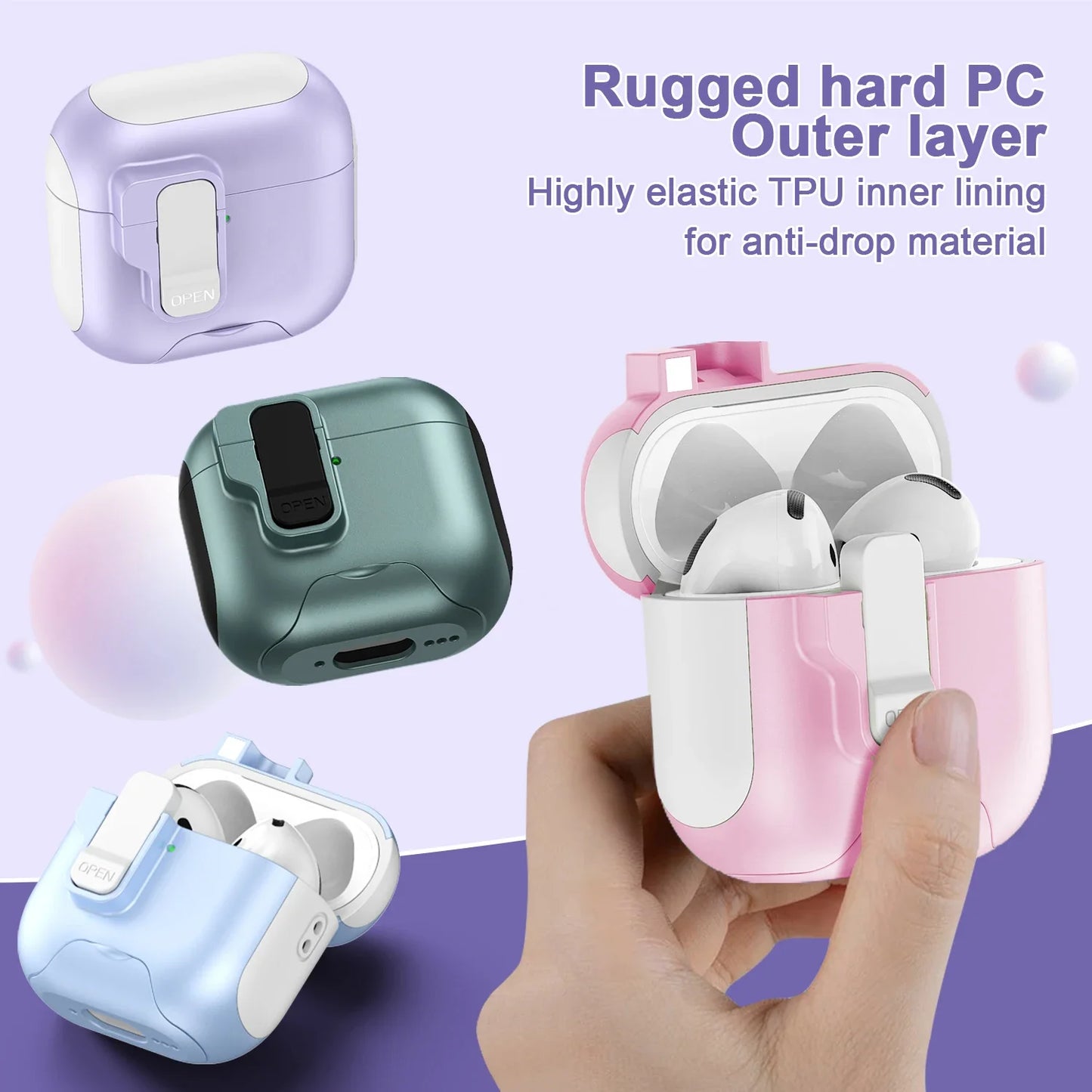 Magnetic Latch Case with Lanyard for iPhone 4/3/2/1 Pro & Wireless Earphones
