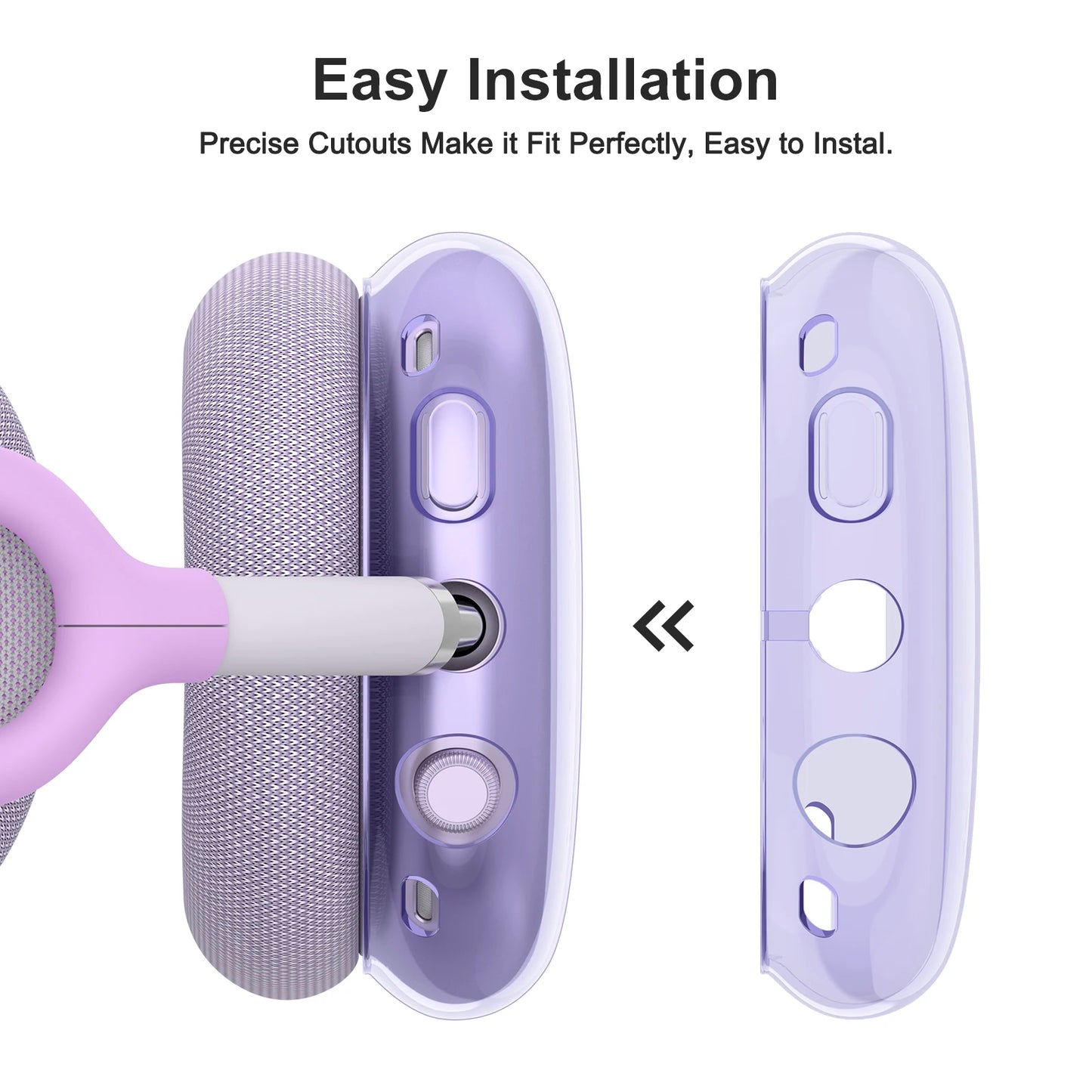 4-in-1 Clear TPU Case for AirPods Max – Ear Pad, Cup & Headband Protector