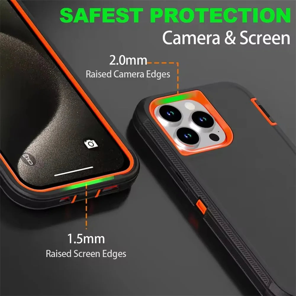 3-in-1 Armor Shockproof Case for iPhone 14/Plus/Pro Max/Mini