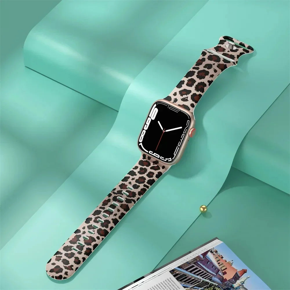 Black Unity Printed Silicone Band for Apple Watch (38–49 mm, Ultra 2, SE–9)