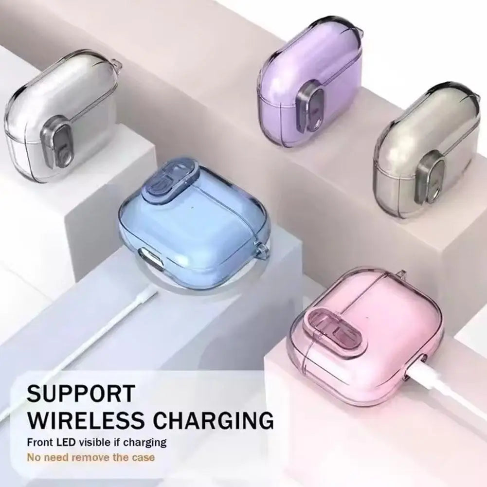 Transparent TPU Protective Case with Lock for AirPods 4 (2024)