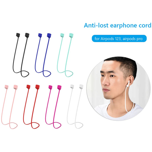 Magnetic Anti-Lost Silicone Neck Strap for AirPods 1/2/3 & Pro – Anti-Drop Cord