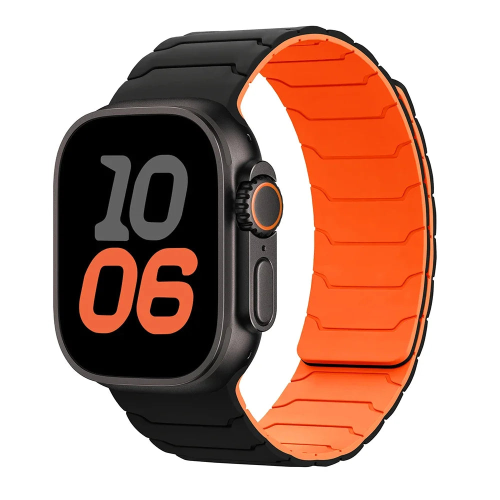 Magnetic Silicone Strap for Apple Watch Ultra 2, Series 10/9/8/7 (49mm-38mm)
