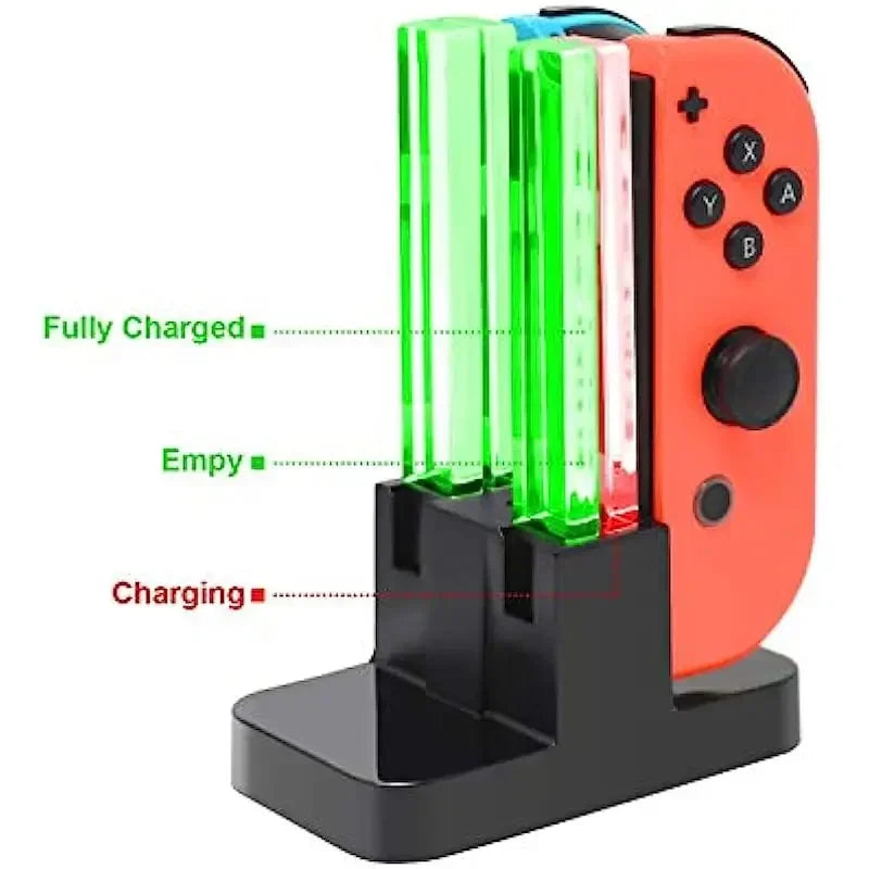 4-in-1 Charging Dock Station with LED Indicator for Nintendo Switch & Joy-Con