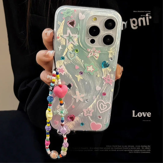 Colorful Stars Glitter Phone Case for iPhone 11–16 Pro Max – Cute & Shockproof