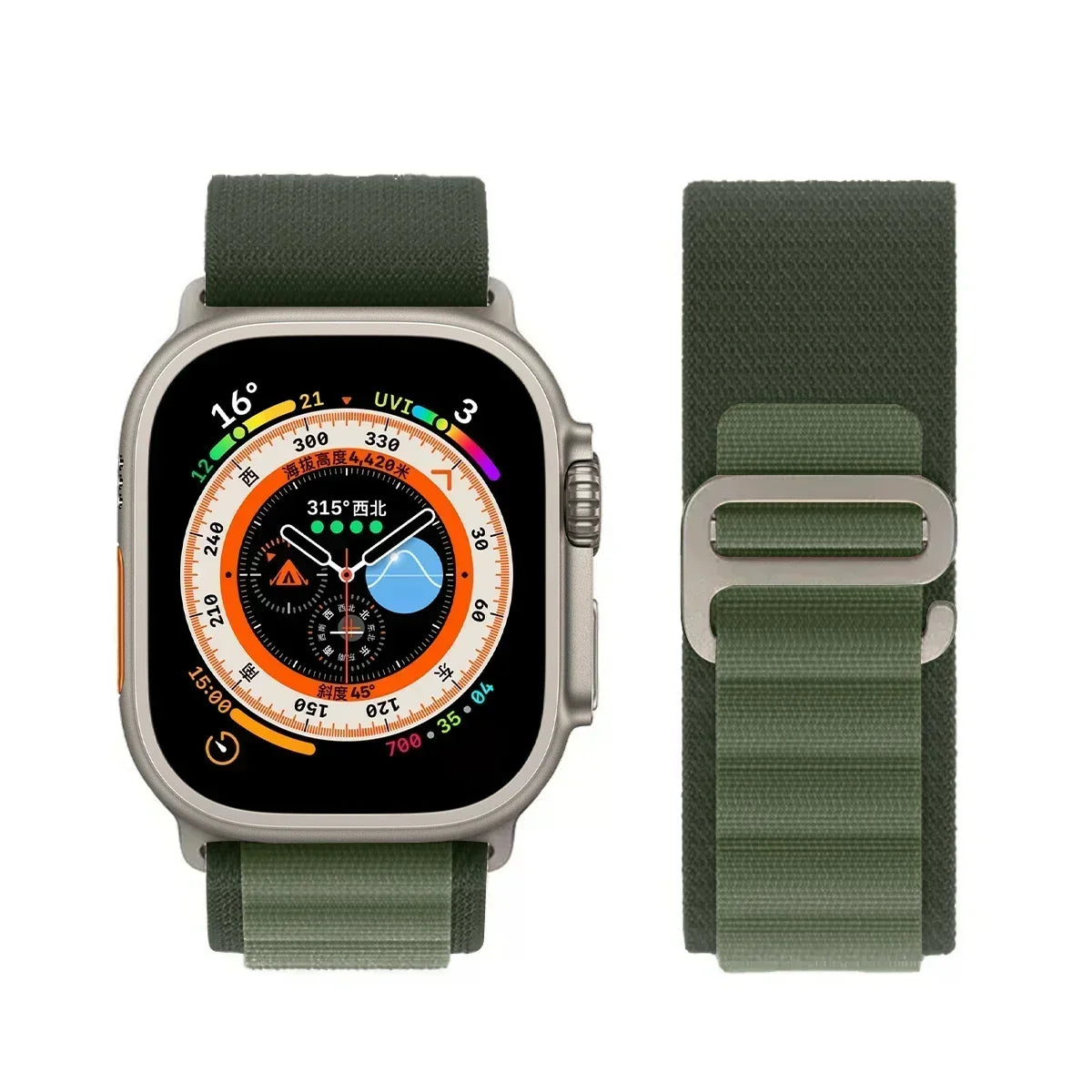 Alpine Nylon Strap for Apple Watch Bands 38-49mm - Ultra 2 Series 9 SE
