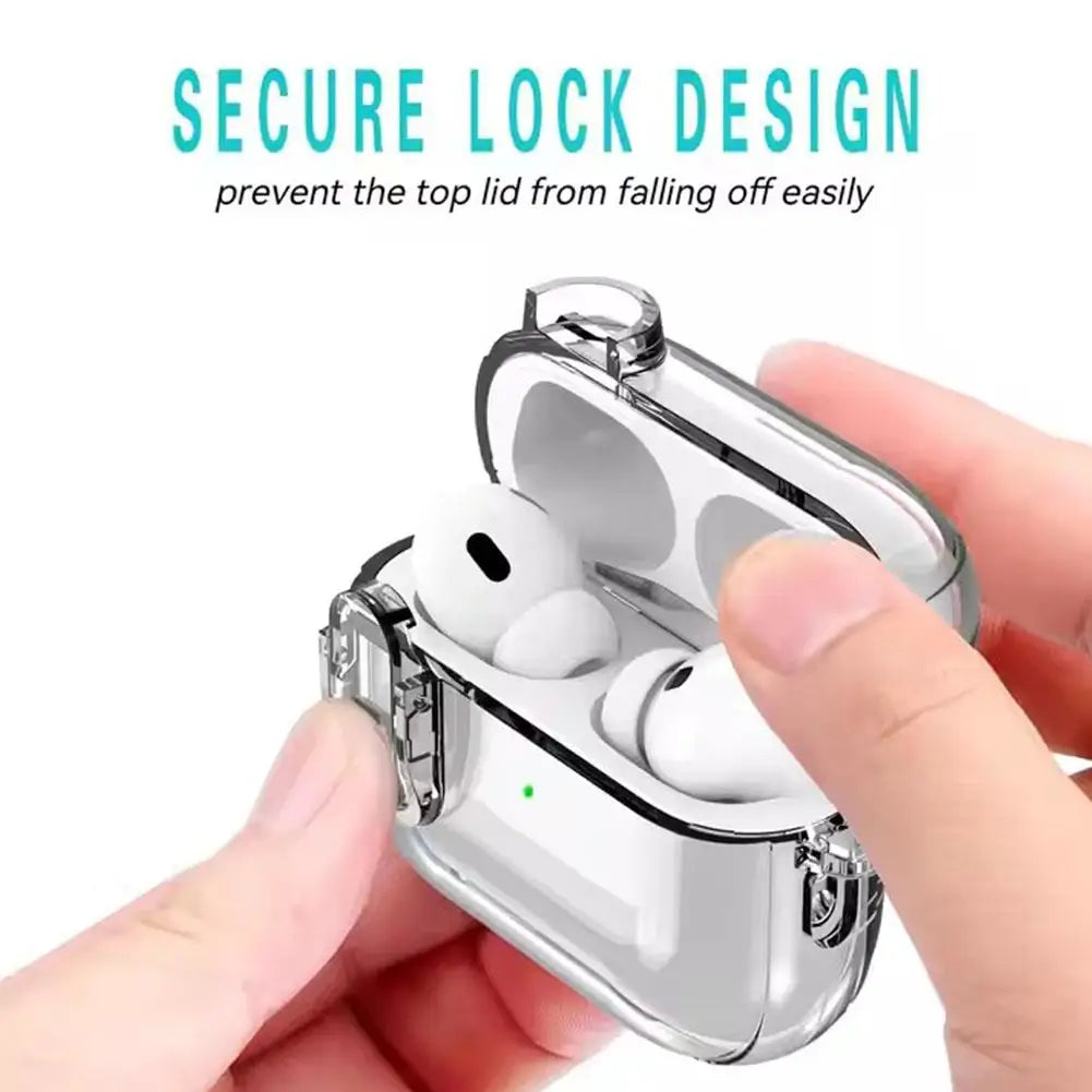 Transparent TPU Protective Case with Lock for AirPods 4 (2024)