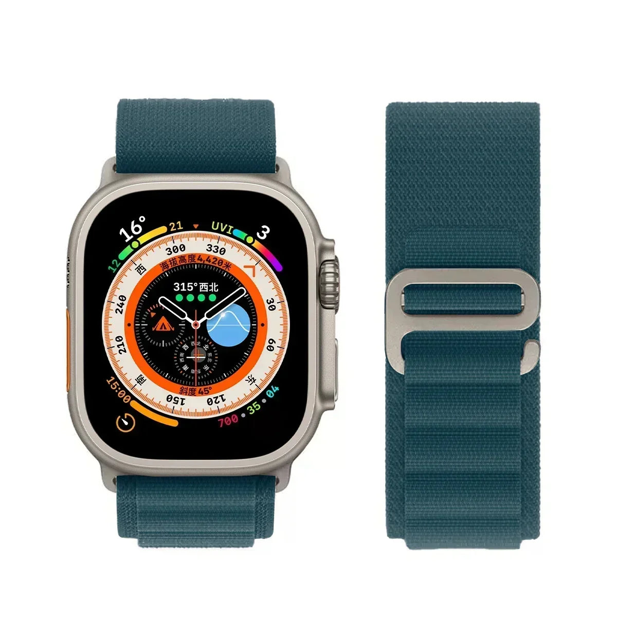 Alpine Nylon Strap for Apple Watch Bands 38-49mm - Ultra 2 Series 9 SE