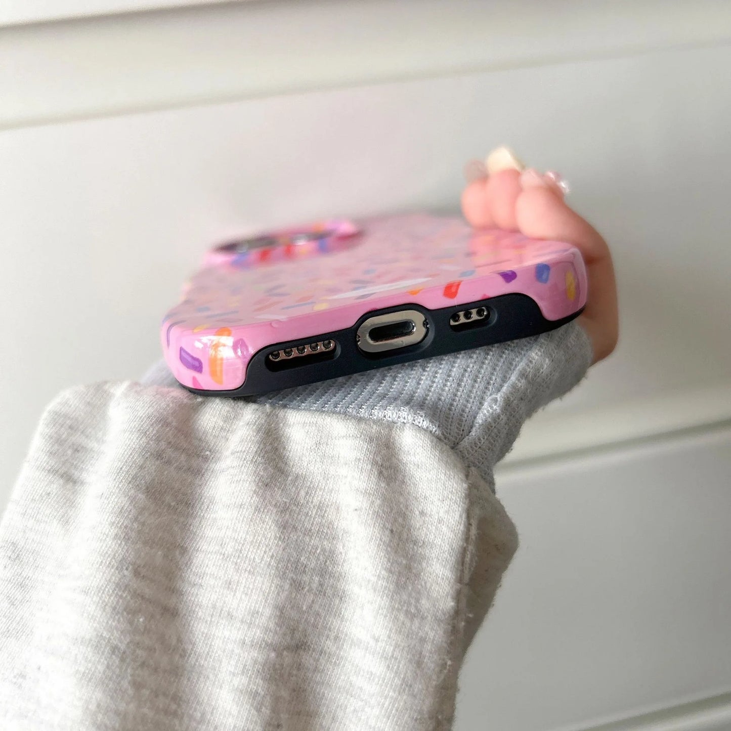 2025 Pink Donut Wave Edge Case for iPhone 15 14 13 Pro Max – Cute & Durable