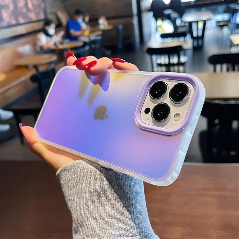 Matte Gradient Laser Shockproof Case for iPhone 15 14 Plus Pro Max